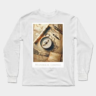 Vintage Explorer's Compass and maps Long Sleeve T-Shirt